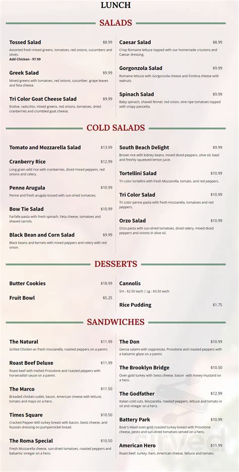 gemelli menu with prices.